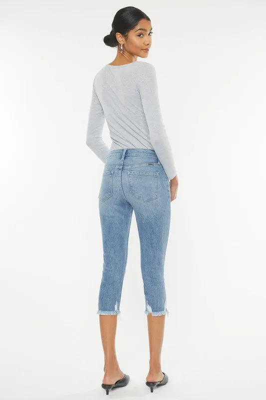 Kan Can - Mid Rise Capri Jean Pants