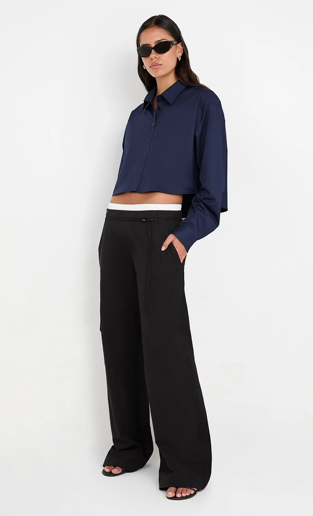 KELSI POCKET PANT - BLACK/WHITE