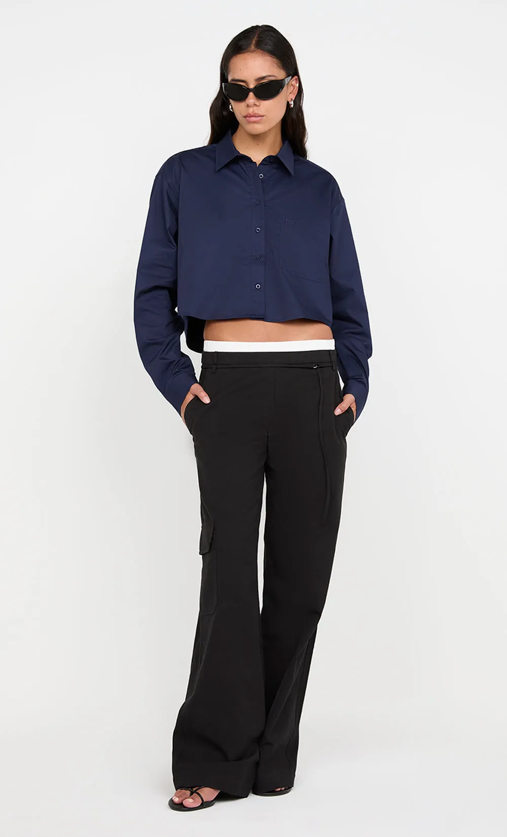 KELSI POCKET PANT - BLACK/WHITE