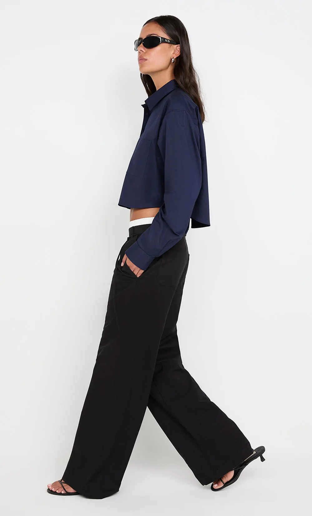 KELSI POCKET PANT - BLACK/WHITE