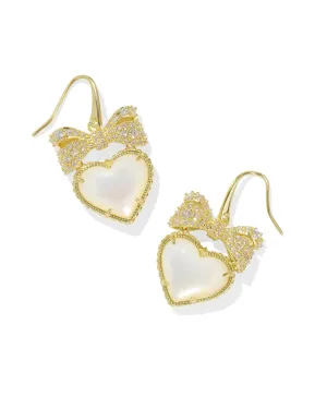 Kendra Scott Haisley Heart Drop Earrings - Gold Ivory Mother of Pearl
