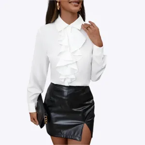 Ketty - Classic Ruffle Detail Woman's Blouse