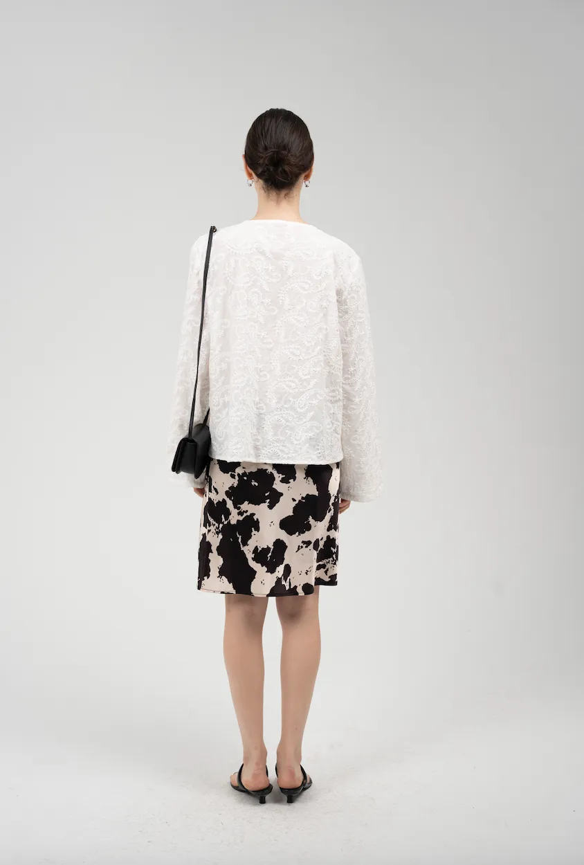 Lace appliqué blouse