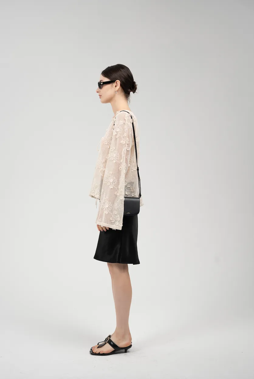 Lace appliqué blouse