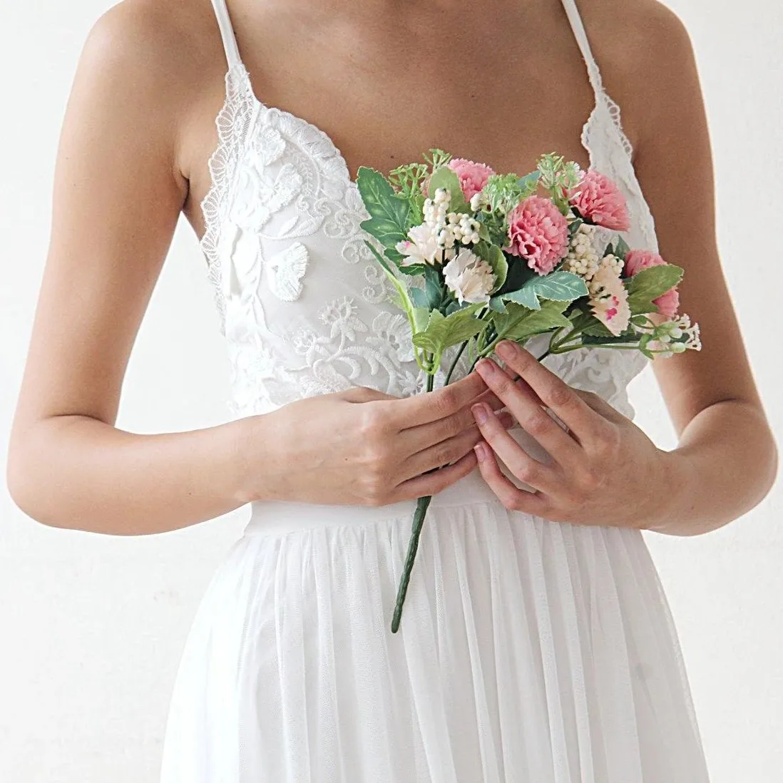 Lace spaghetti straps dress  #1188