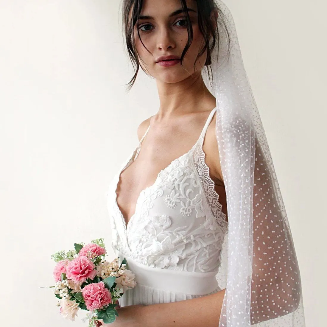 Lace spaghetti straps dress  #1188