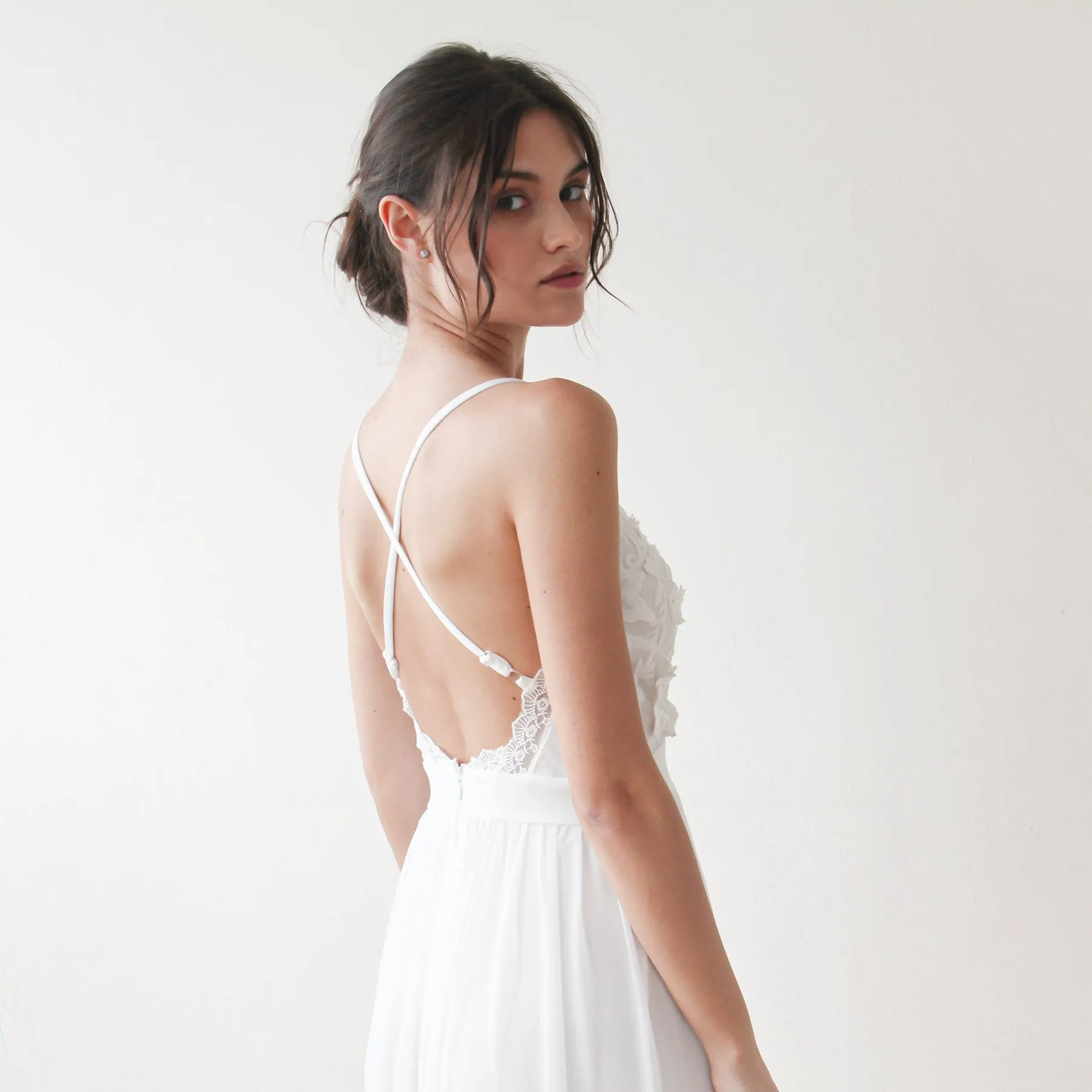 Lace spaghetti straps dress  #1188