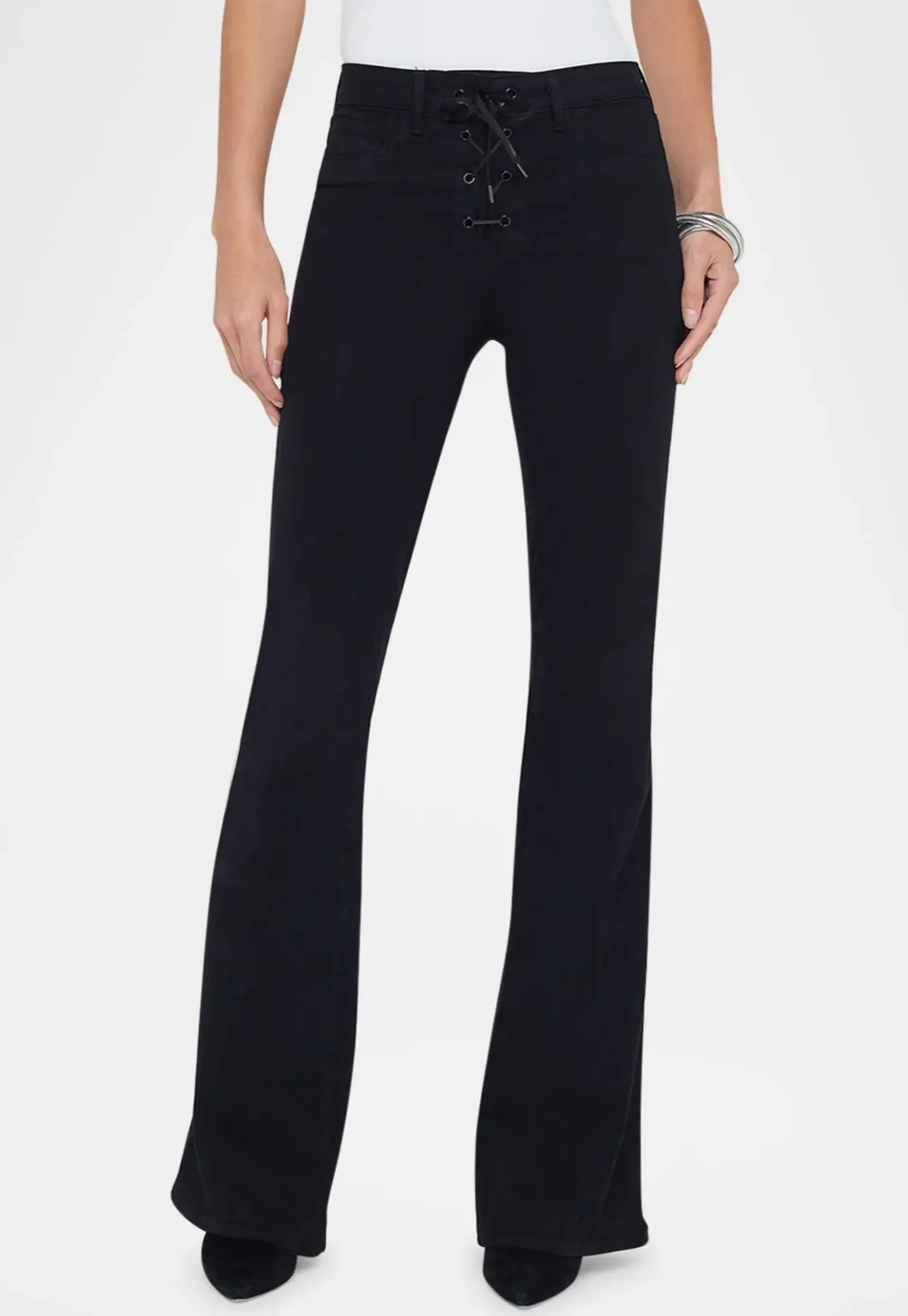 L’AGENCE - Charis Lace-Up Flare Pant - Noir