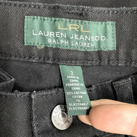 Lauren Ralph Lauren Black Mid Rise Straight Leg Jeans 2