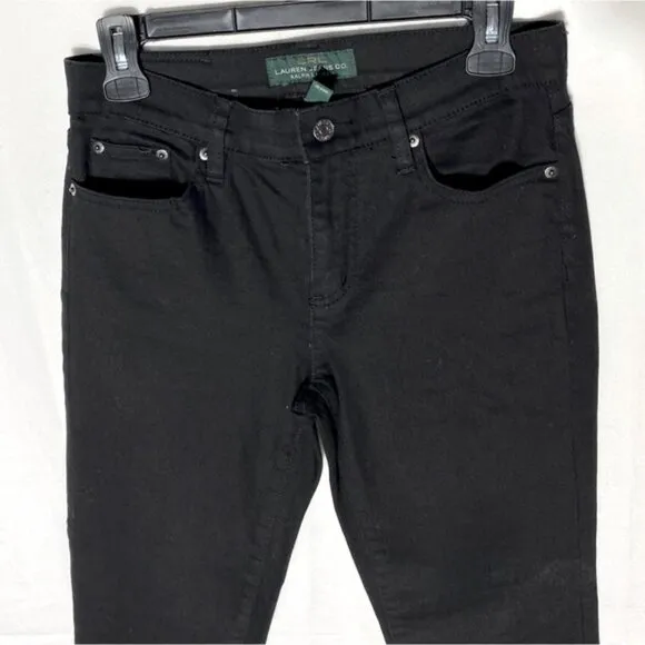 Lauren Ralph Lauren Black Mid Rise Straight Leg Jeans 2