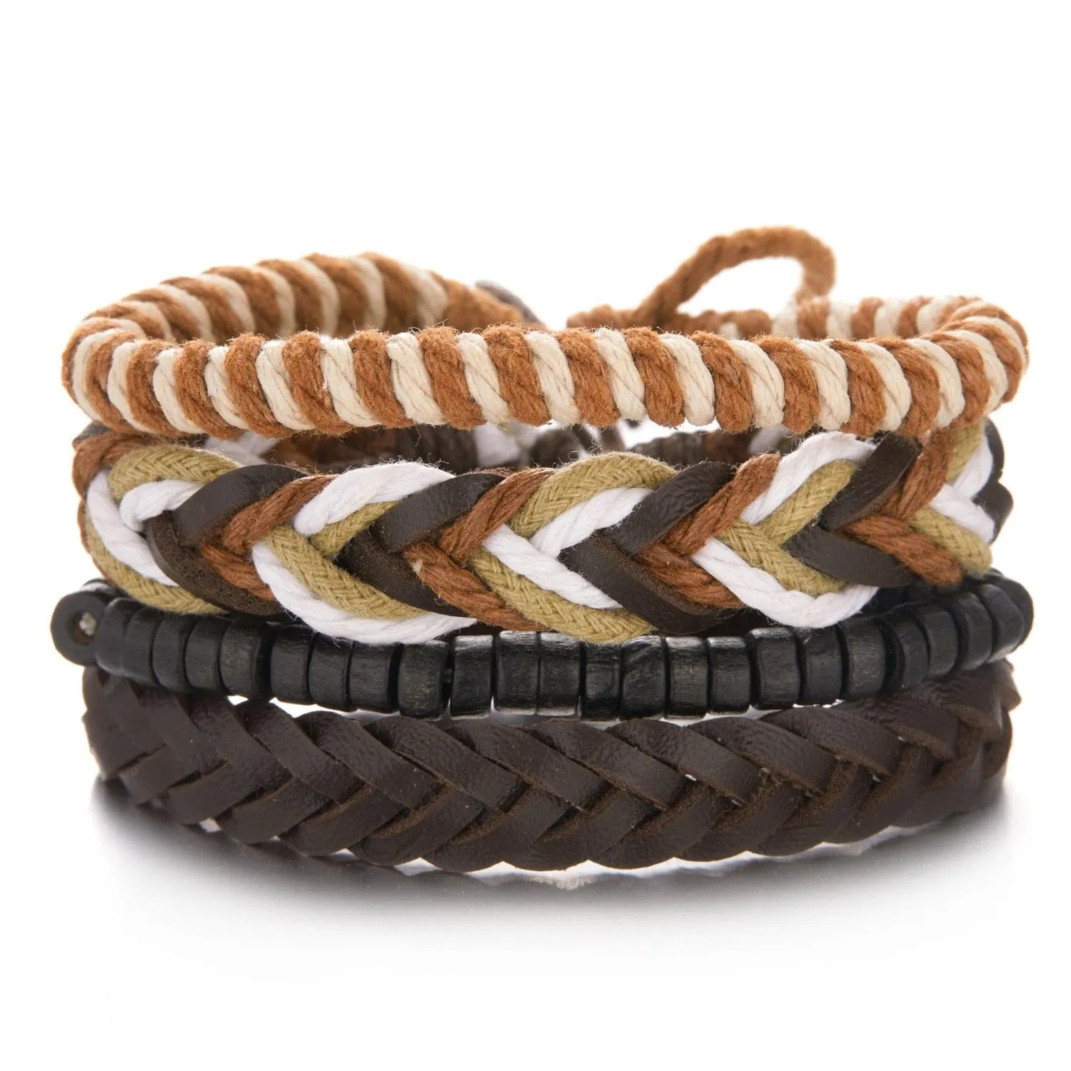 Leather Braid Bracelets Handmade Rope Wrap Bracelet