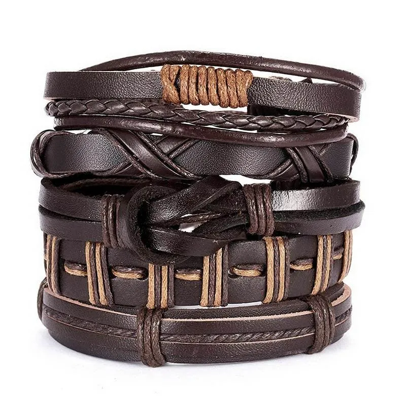 Leather Braid Bracelets Handmade Rope Wrap Bracelet