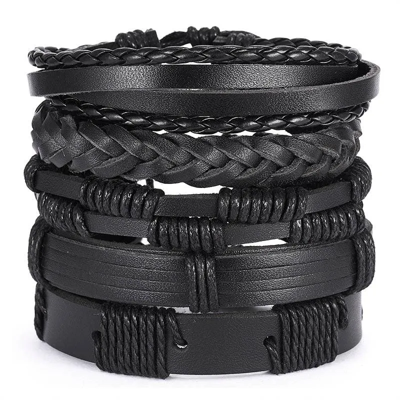 Leather Braid Bracelets Handmade Rope Wrap Bracelet