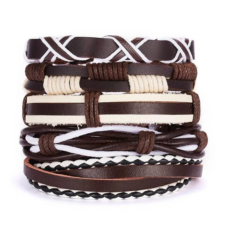 Leather Braid Bracelets Handmade Rope Wrap Bracelet