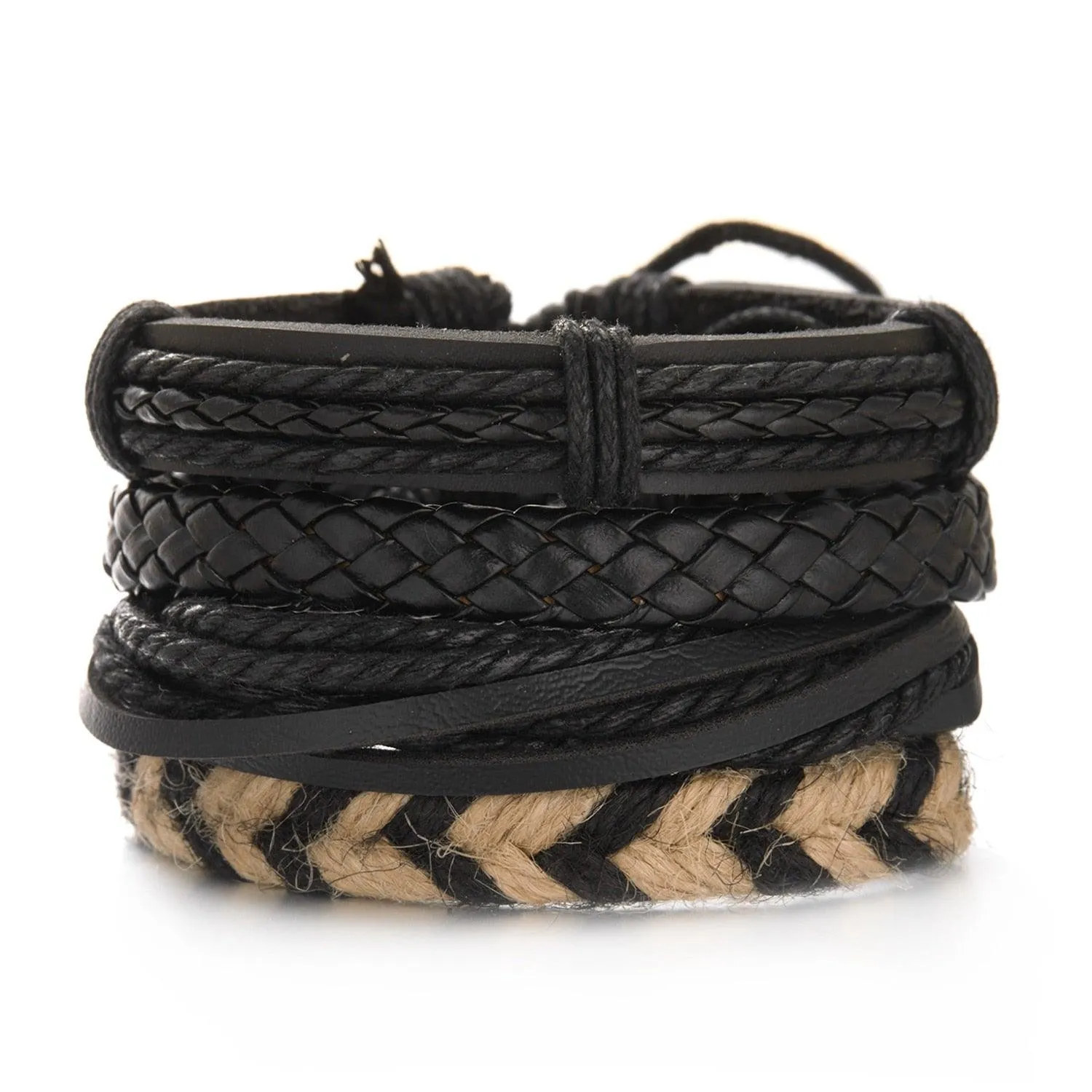 Leather Braid Bracelets Handmade Rope Wrap Bracelet