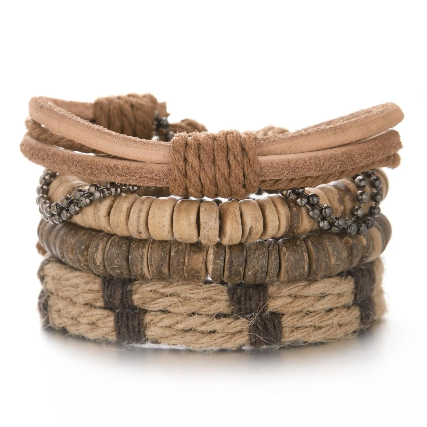 Leather Braid Bracelets Handmade Rope Wrap Bracelet
