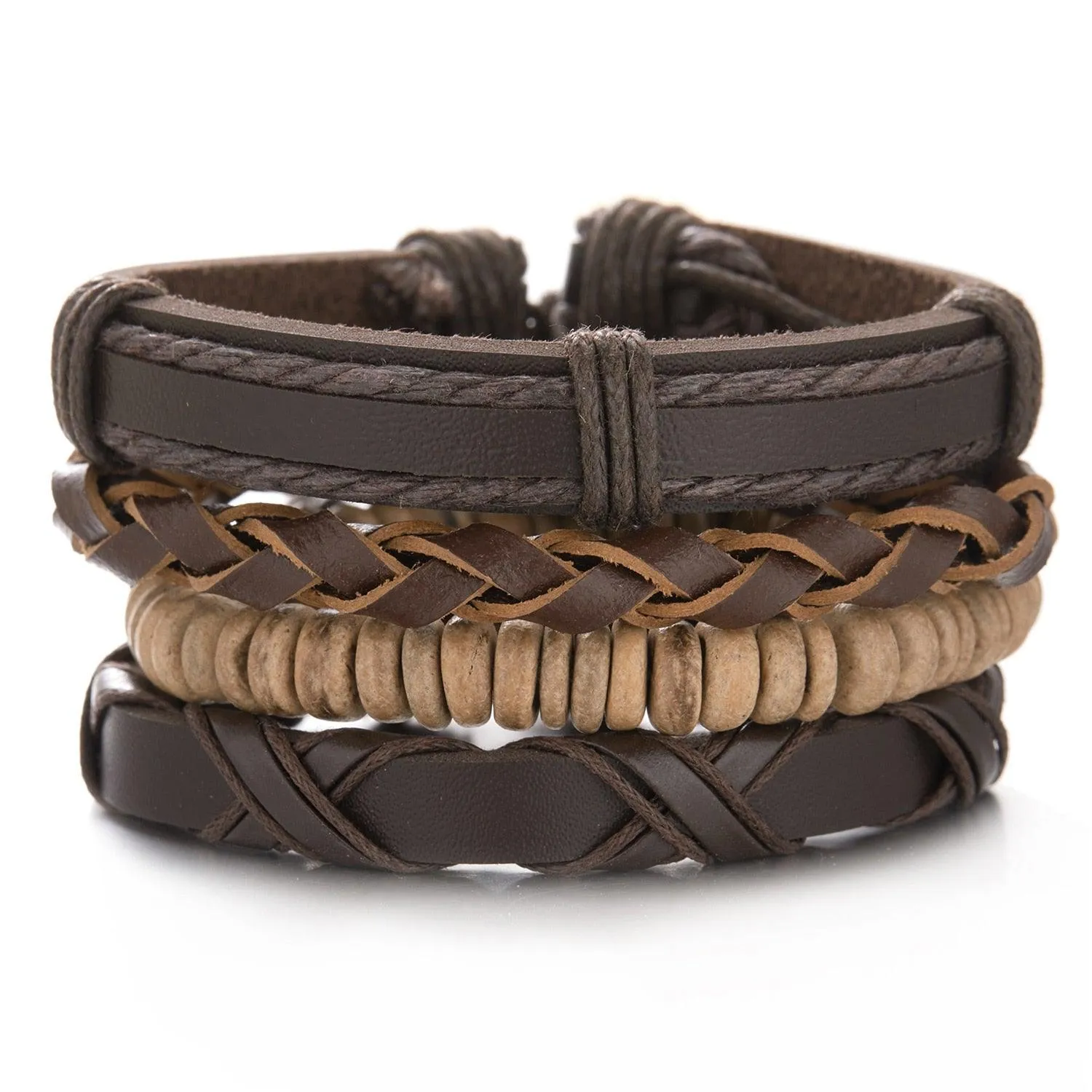 Leather Braid Bracelets Handmade Rope Wrap Bracelet