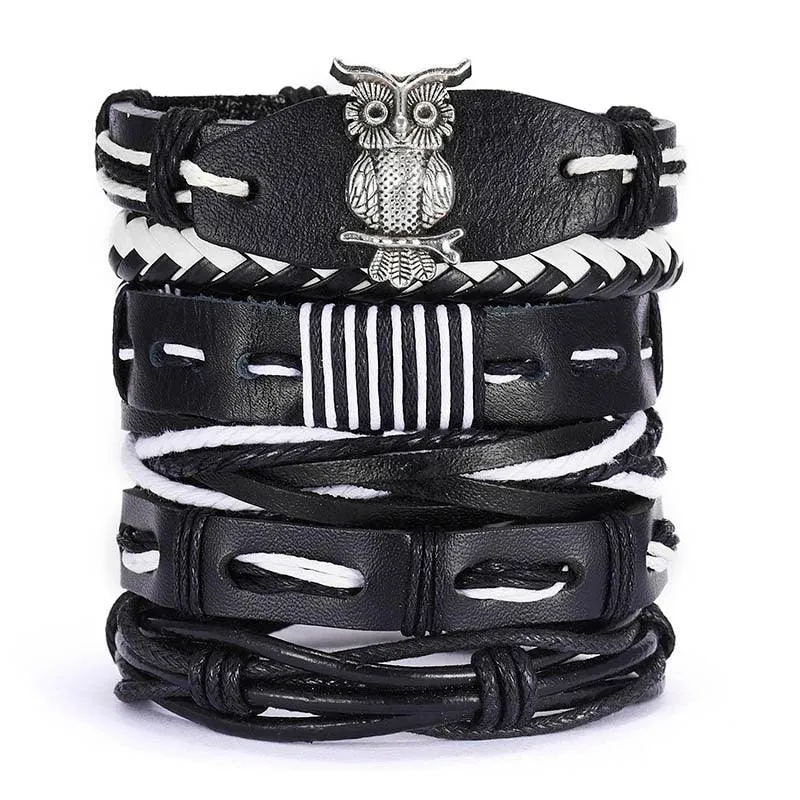Leather Braid Bracelets Handmade Rope Wrap Bracelet