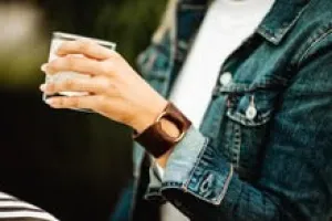 Leather snap cuff - 1.5 inch wide