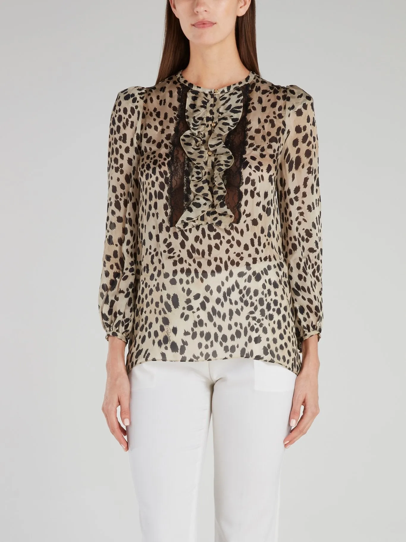 Leopard Print Ruffle Shirt