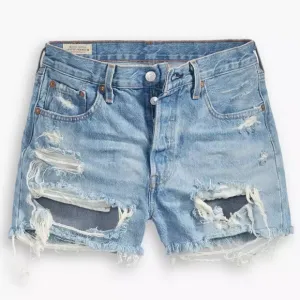 LEVI'S 501 HIGH RISE DENIM SHORTS - MEDIUM BLUE