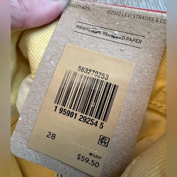 Levi's 501 Women's Yellow Denim High Rise Shorts size 28