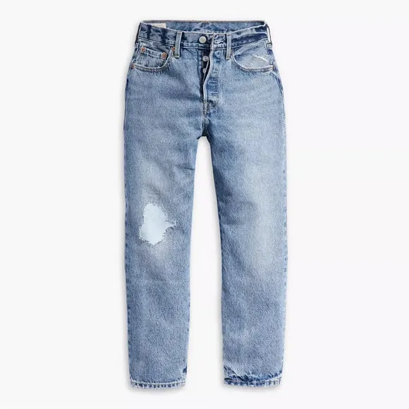 LEVI’s Premium 501® ORIGINAL CROPPED WOMEN'S JEANS -Mega Vibe-Medium Wash-28x28