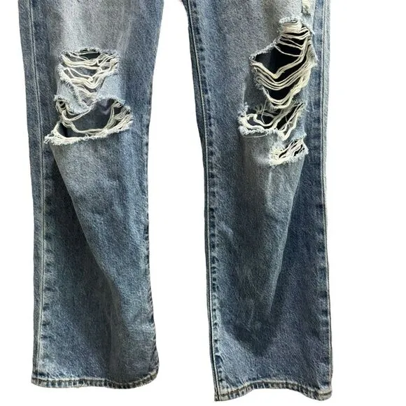 Levi's Ribcage Straight Ankle Jeans Size 24 Button fly distressed