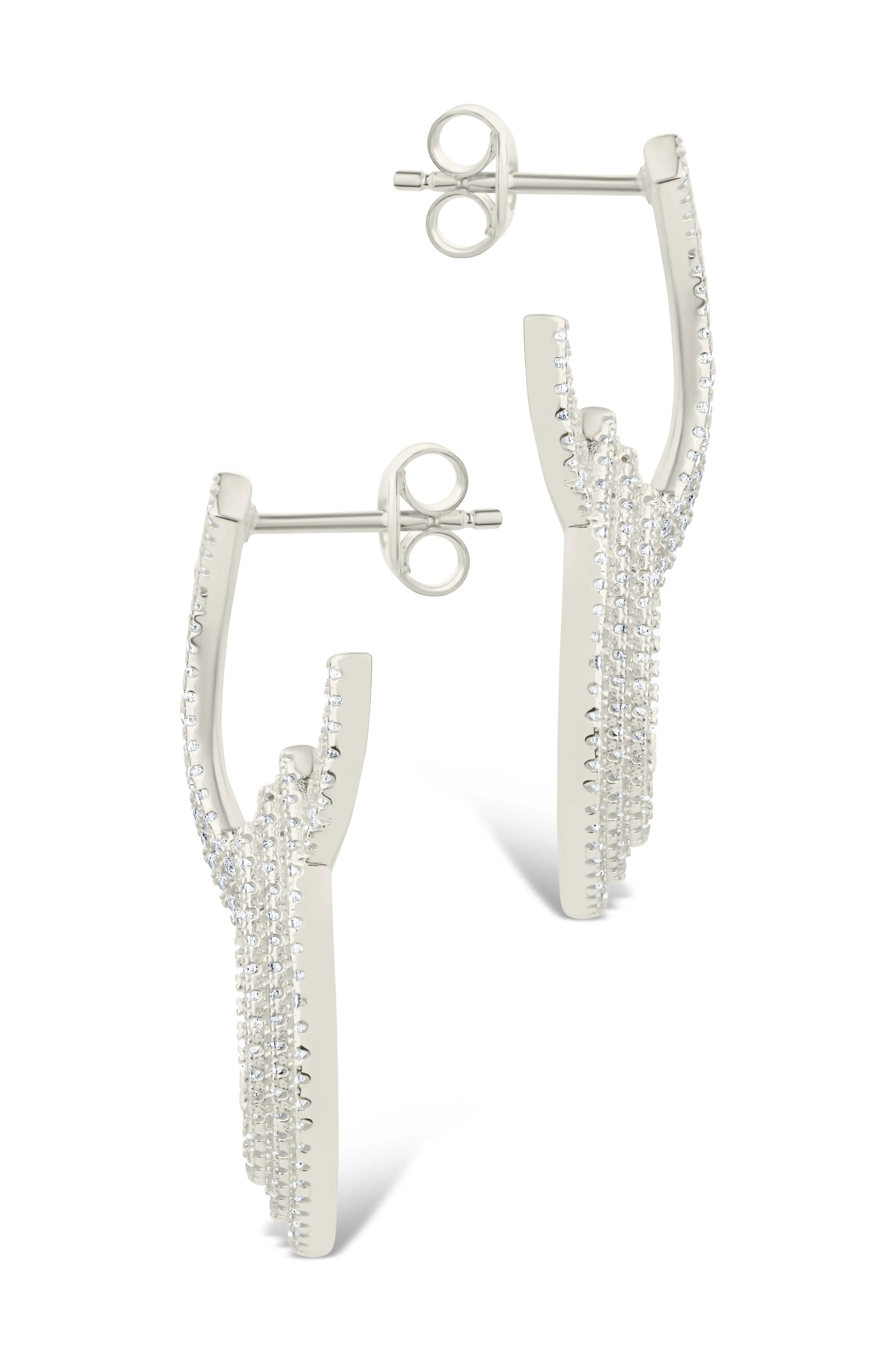Lilah CZ Interlocking Drop Stud Earrings