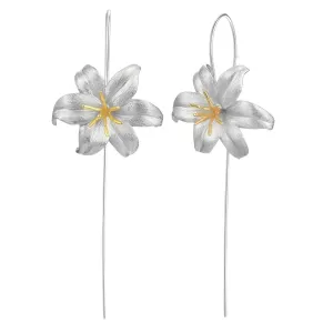 Lily Drop Earrings (Silver, Drop)