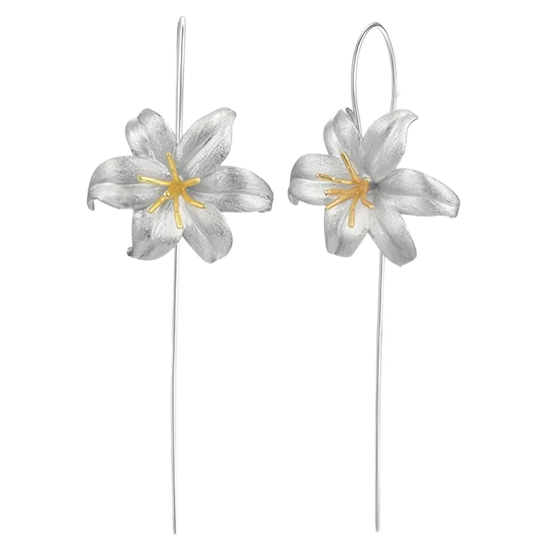 Lily Drop Earrings (Silver, Drop)