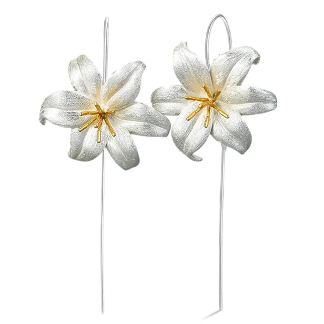 Lily Drop Earrings (Silver, Drop)