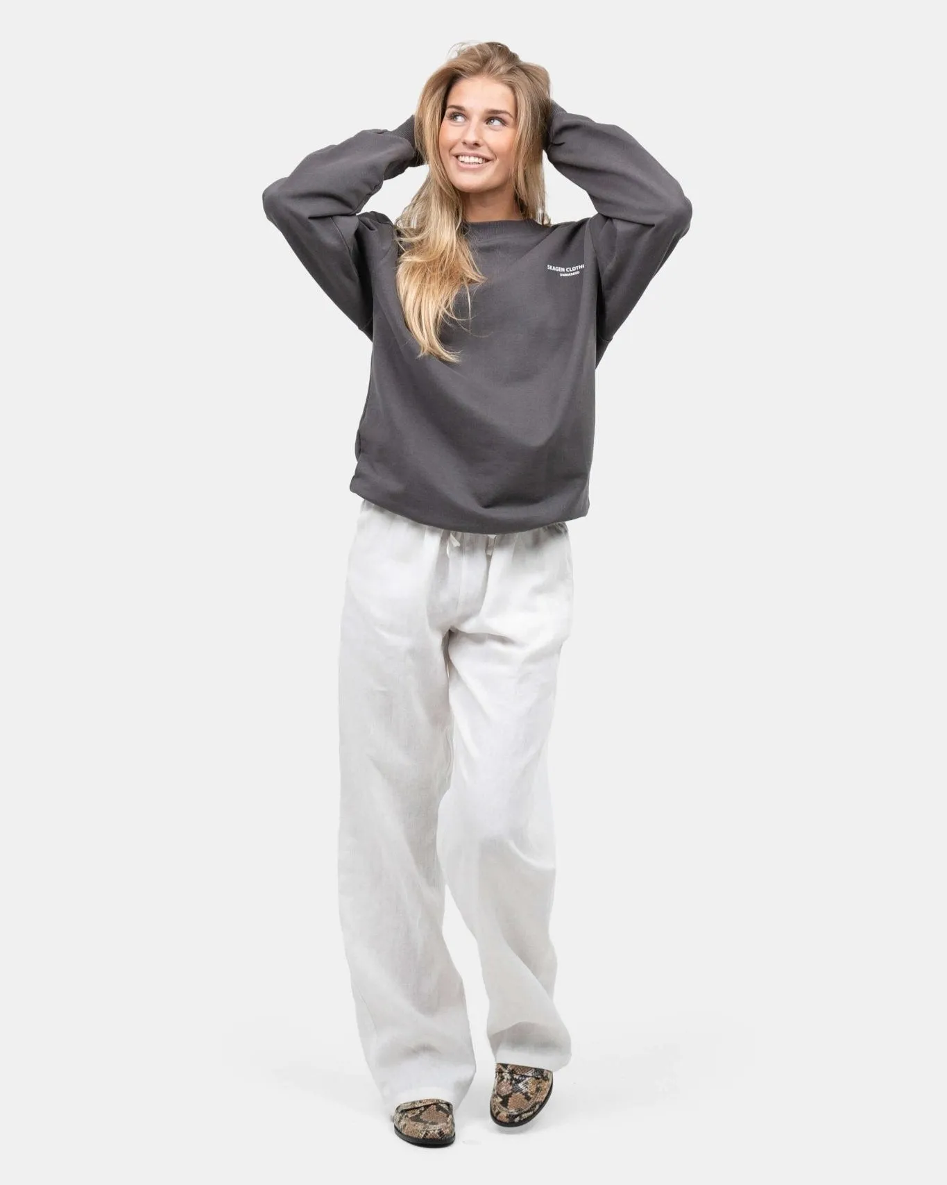 Linen Pants High-waisted White