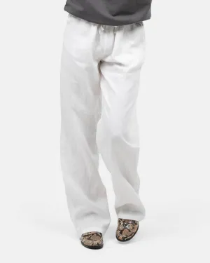 Linen Pants High-waisted White