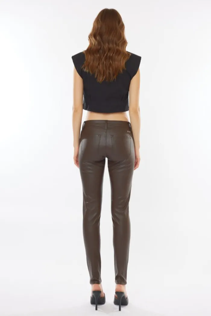Low Rise Faux Leather Pants