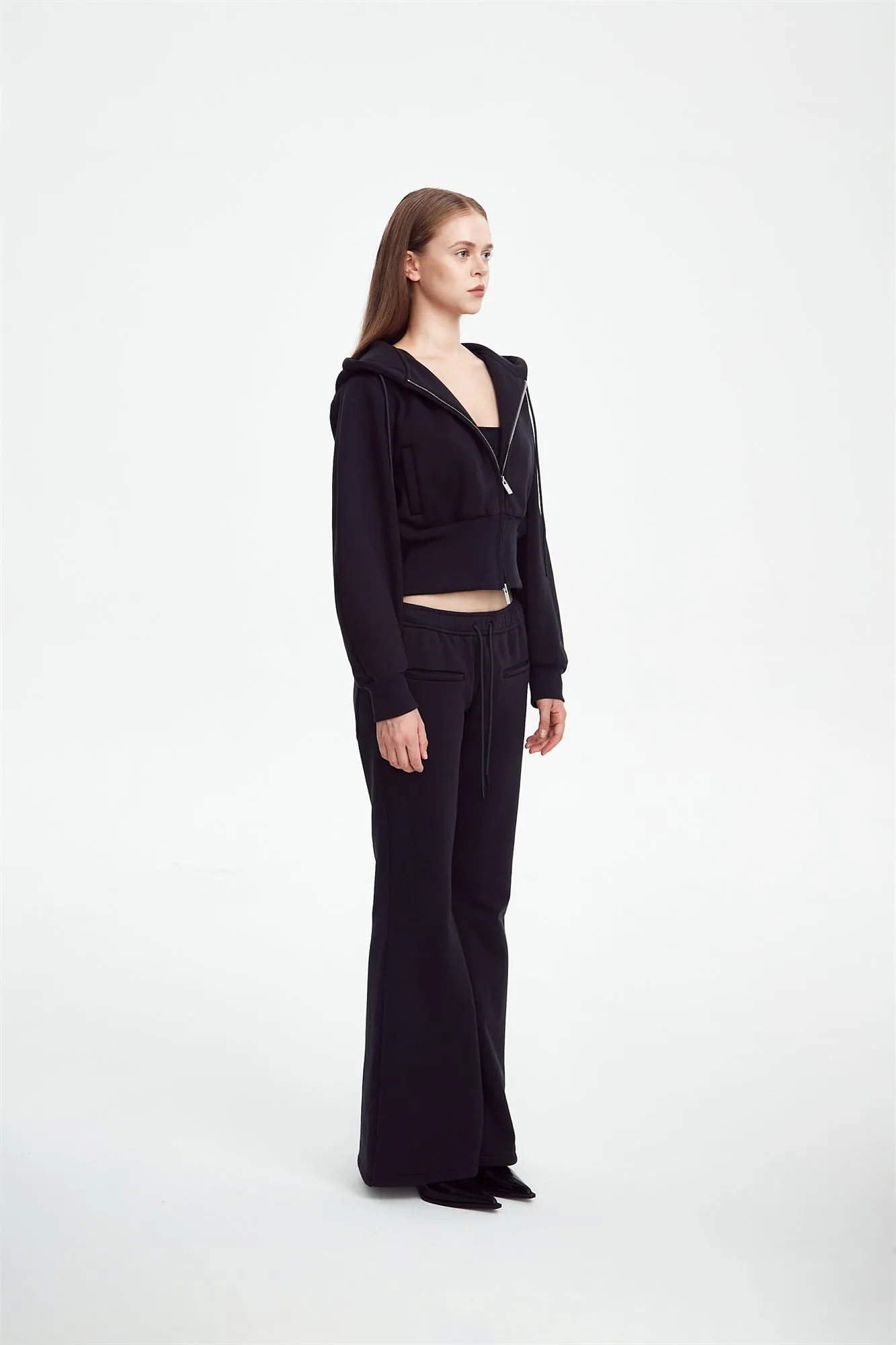 low-rise flared sweatpants