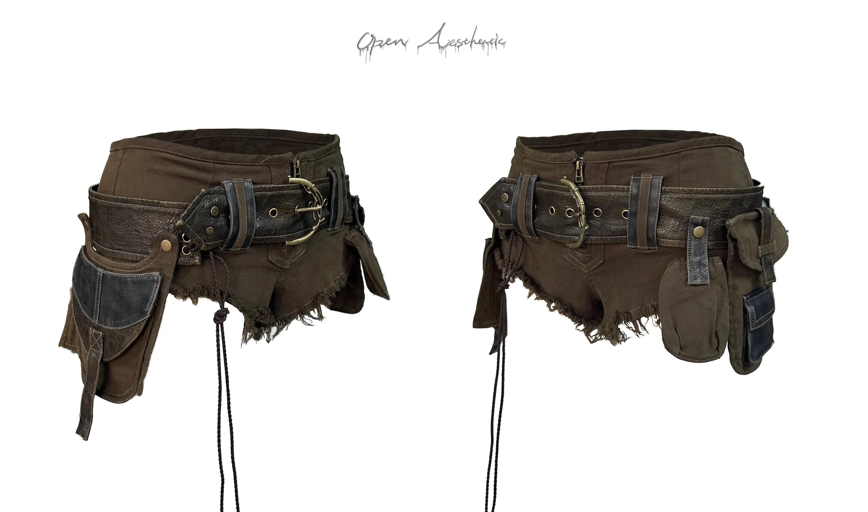 low rise shorts with belt