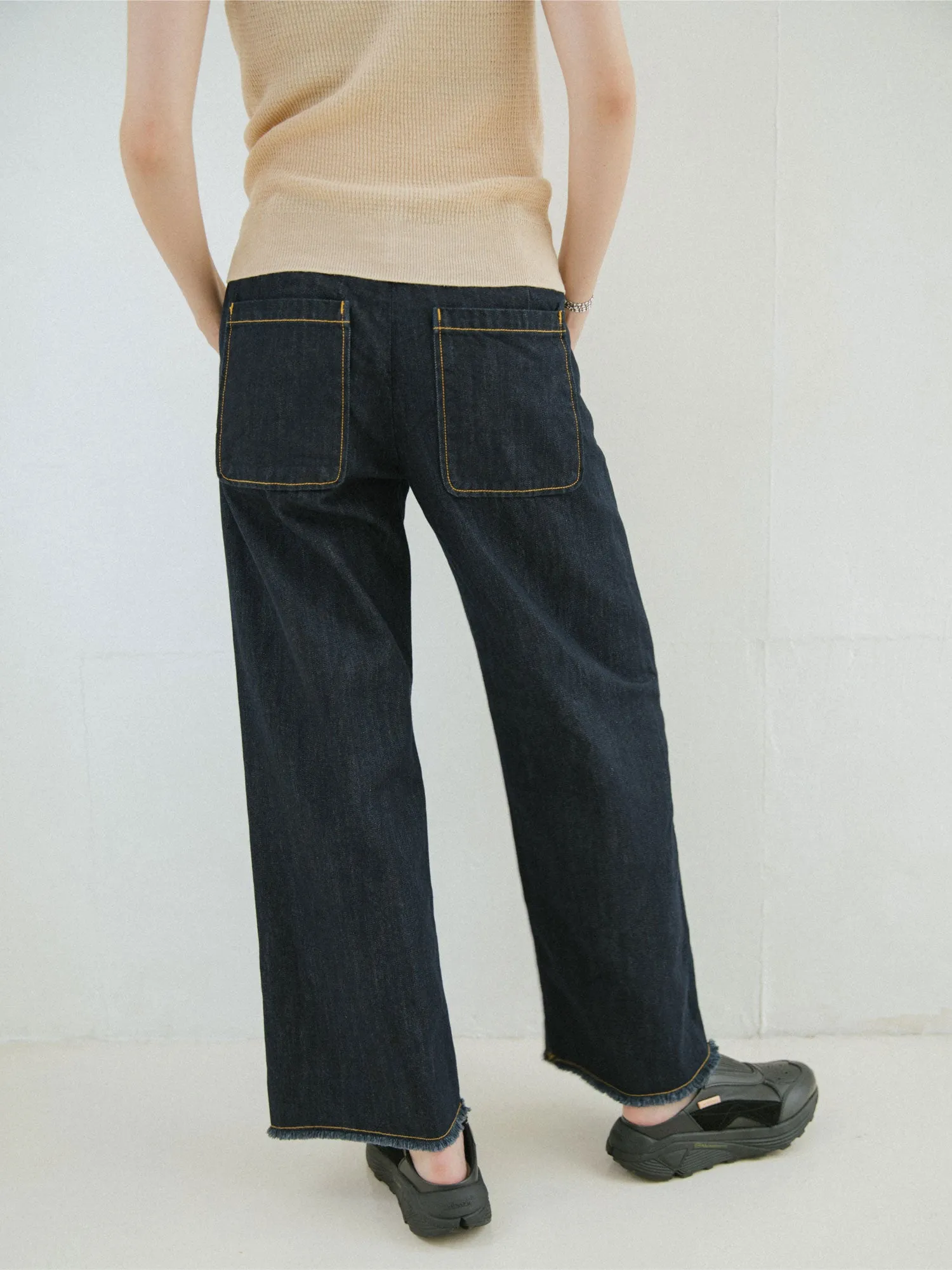 LOW RISE WIDE PANTS
