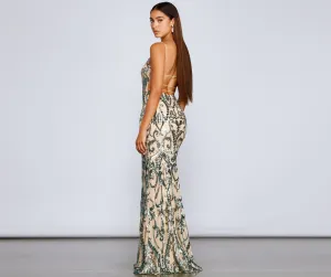 Luana Formal Open Charming Back Sequin Dress
