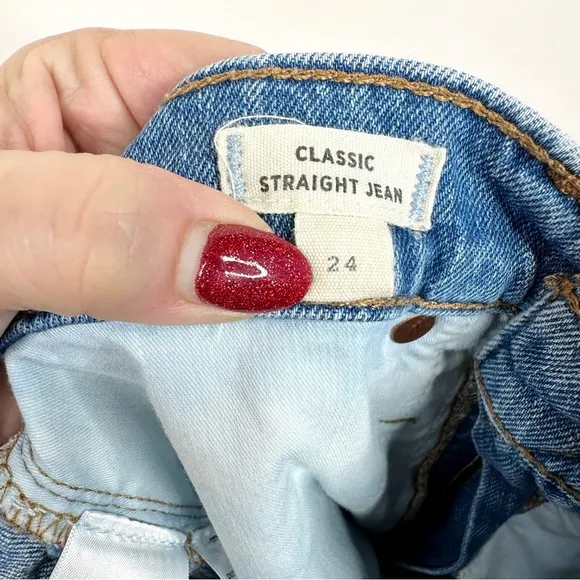 Madewell Classic Straight Jeans Meadowland Wash SZ 24