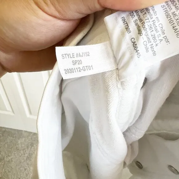 Madewell Pure White Button Front High-Rise Skinny Crop Jeans Women's Size 28