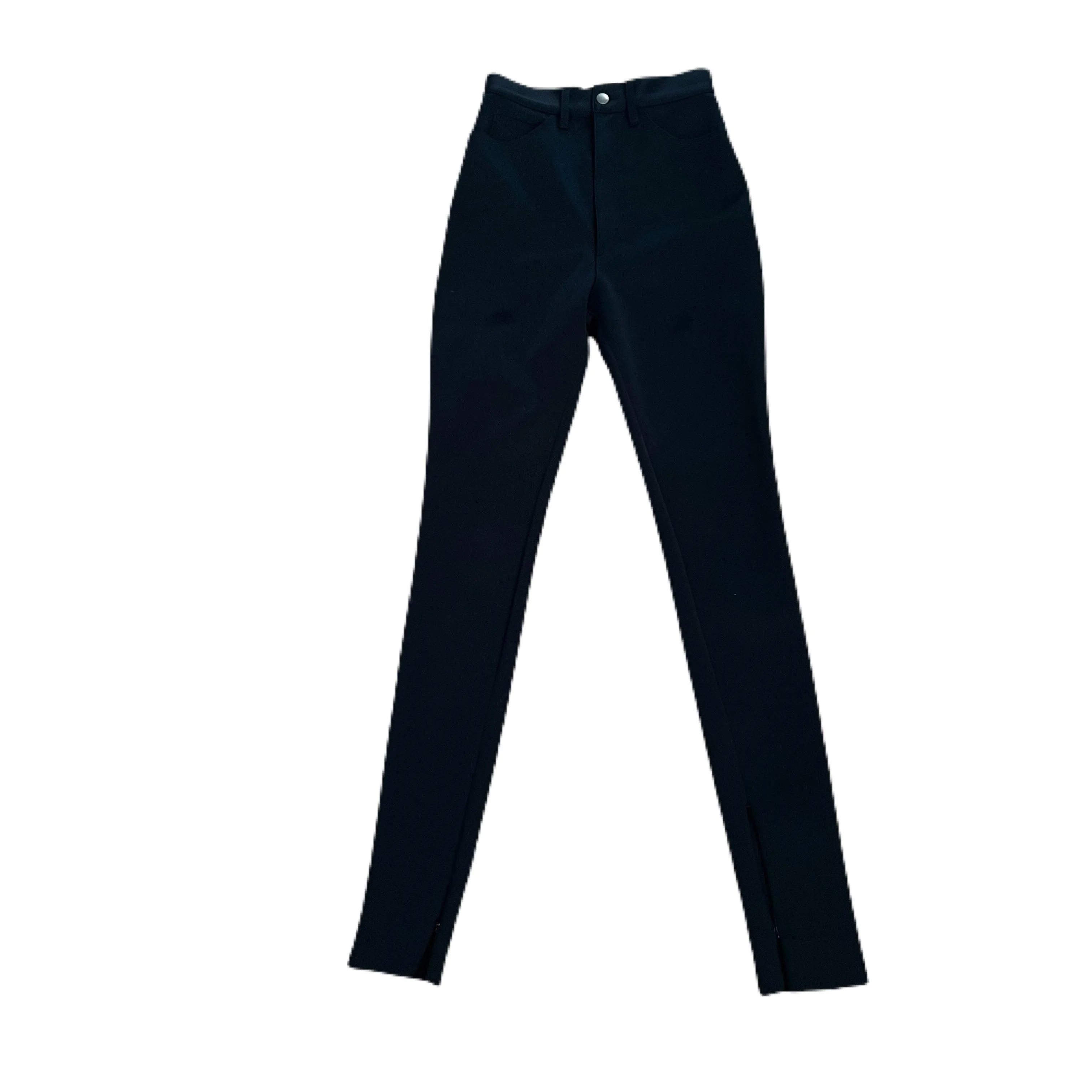 MAISON MARGIELA Black High Waisted Skinny Pants with Ankle Zipper | Size 38