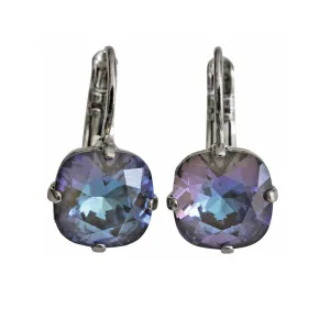 Mariana "Sun-Kissed Midnight" Rhodium Plated Small Cushion Cut Crystal Earrings, 1470/1 137ro