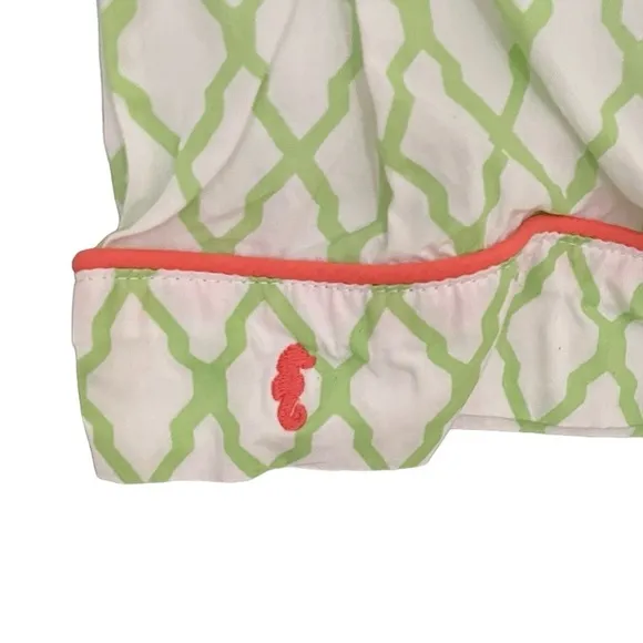 MARIGOT Cotton Pyjama Bottoms Print White Green S