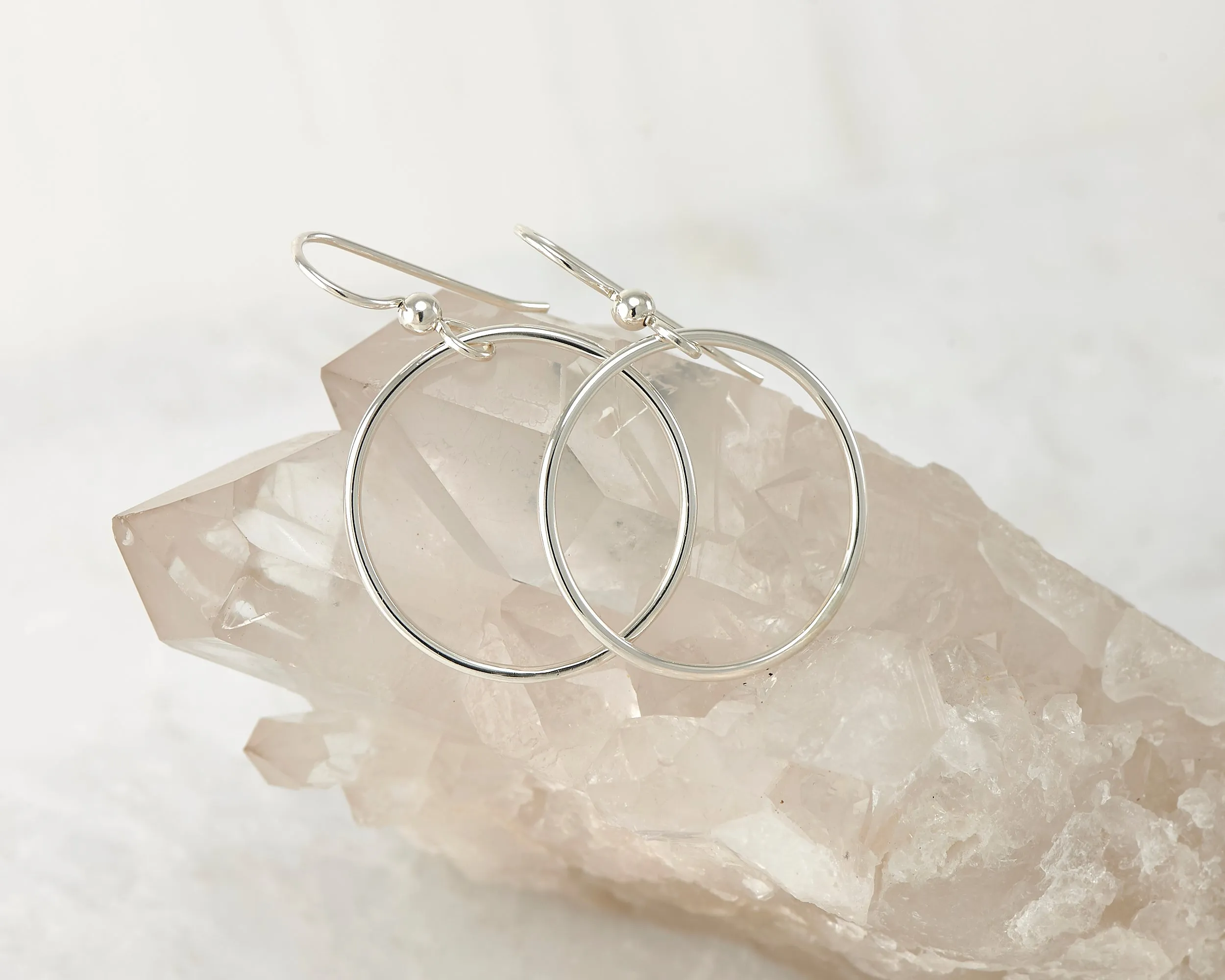 Medium Silver Hoop Earrings