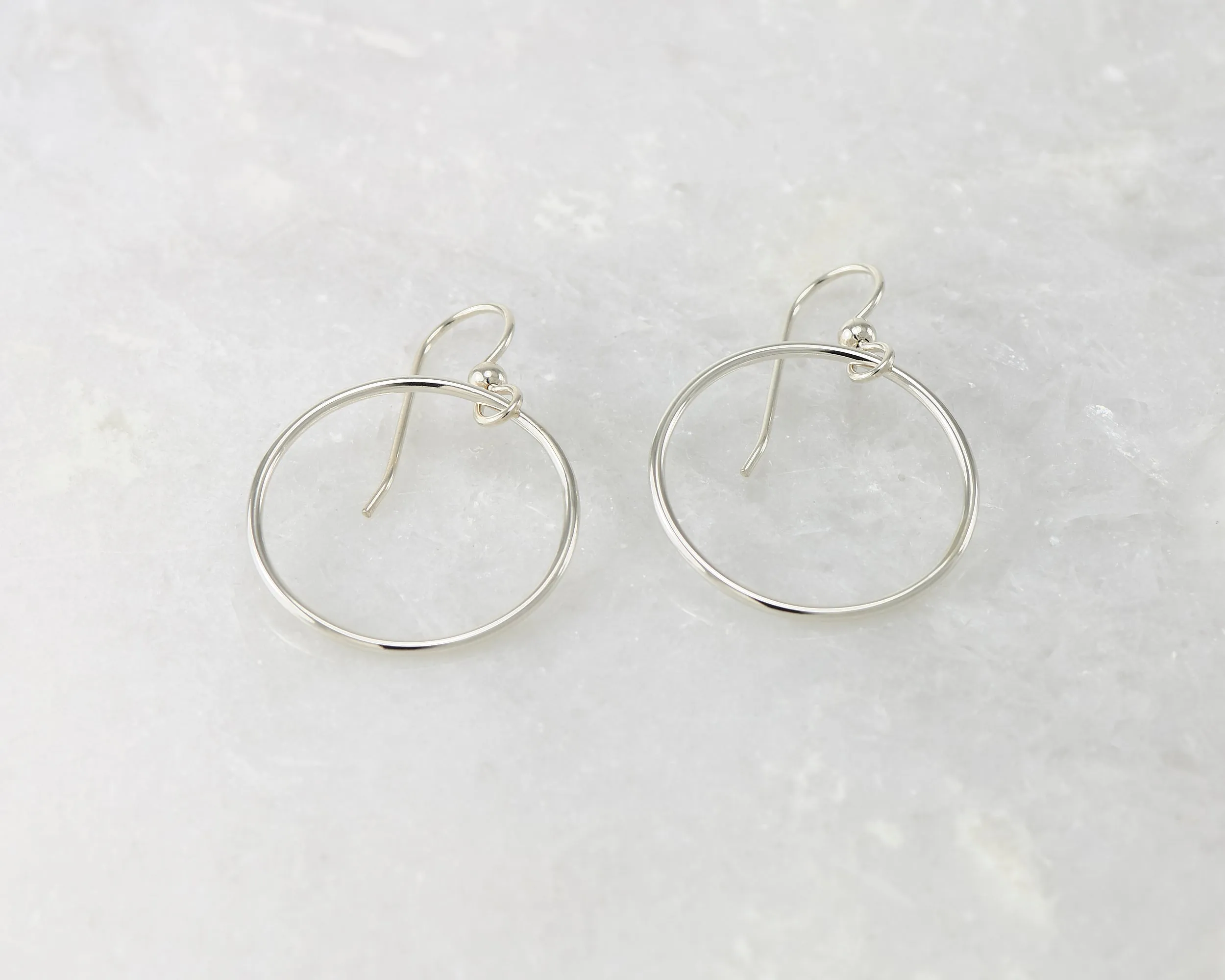 Medium Silver Hoop Earrings