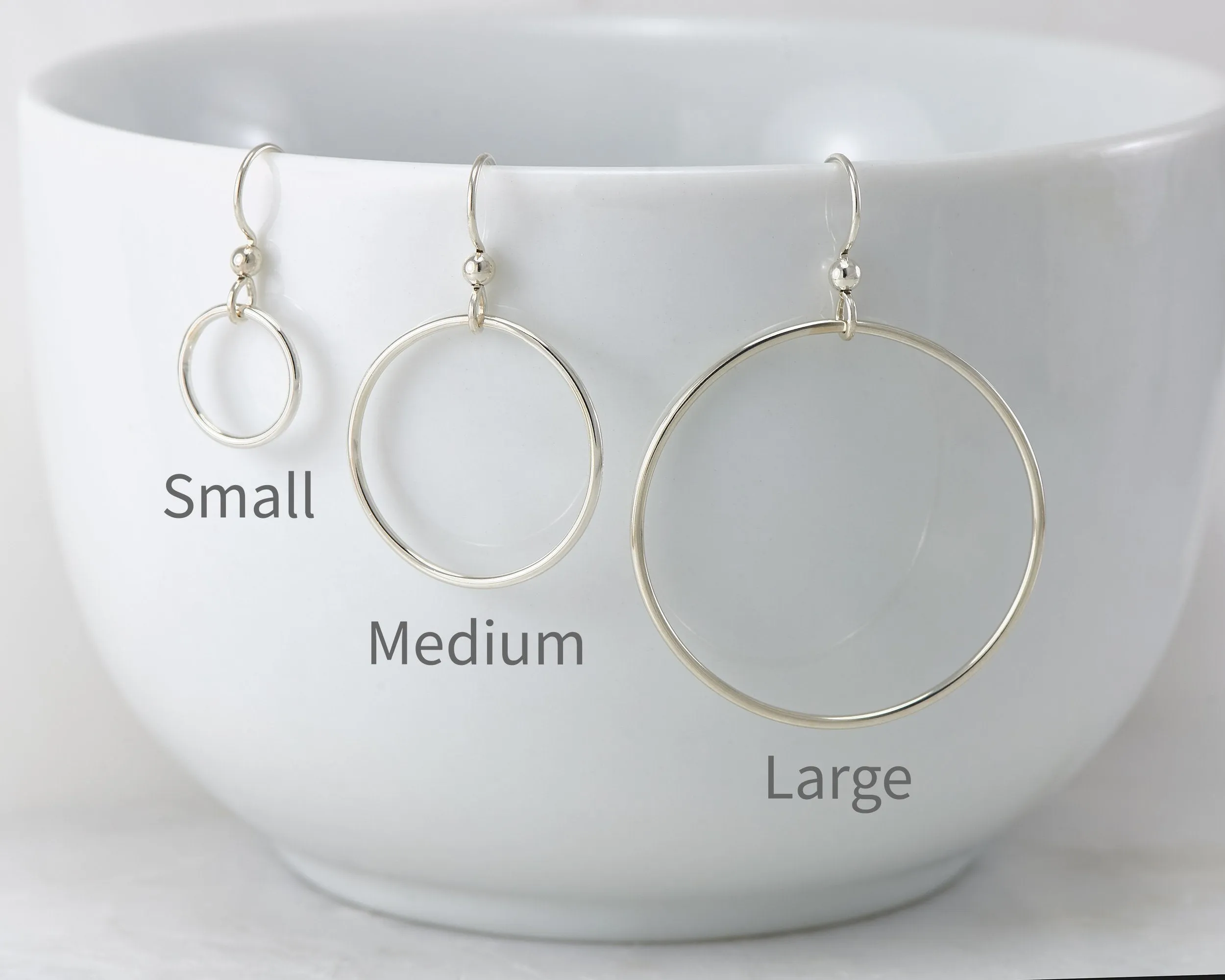 Medium Silver Hoop Earrings