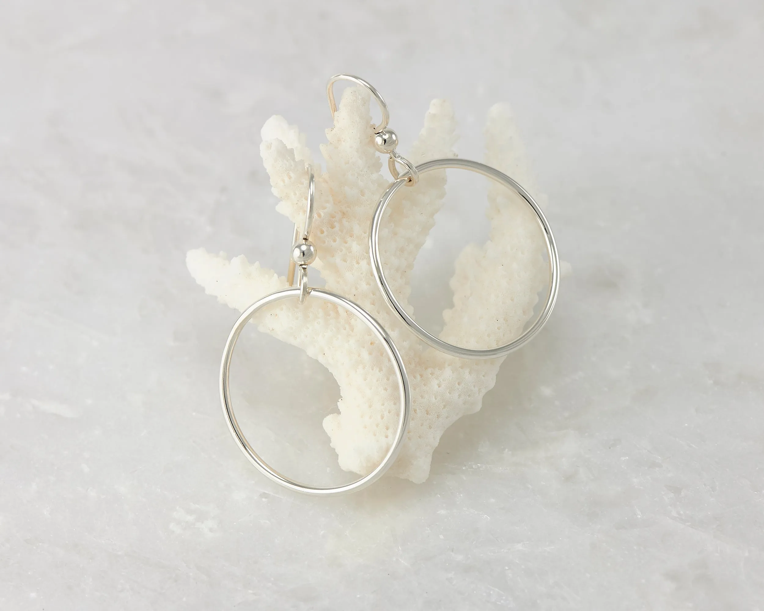 Medium Silver Hoop Earrings
