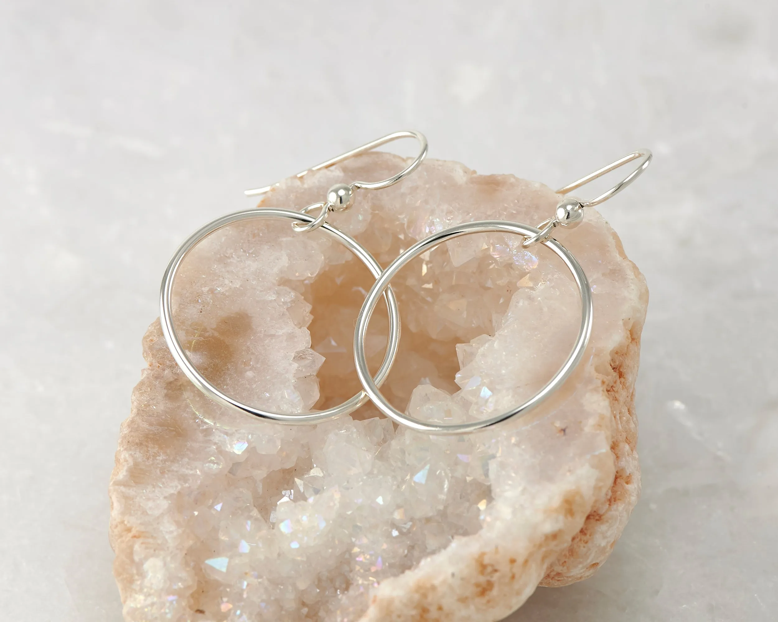 Medium Silver Hoop Earrings