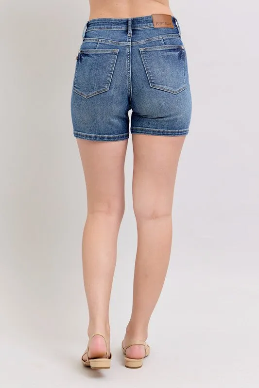 Melanie High Waist Denim Shorts – Judy Blue, Stretch, Medium Wash
